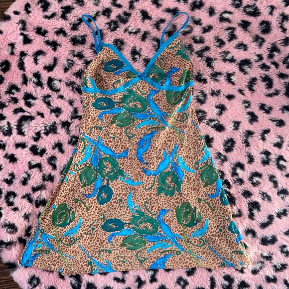 Vintage Other - Vintage Jaclyn Smith night gown small Leopard blue Y2K